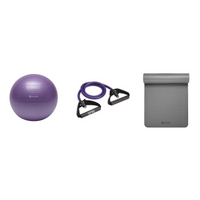 Fitness Bundle - Balance Ball (55cm), Xertube (Ultra Heavy), Fitness Mat (Grey)