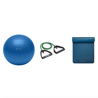 Fitness Bundle - Balance Ball (75cm), Xertube (Light), Fitness Mat (Navy)