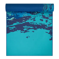 Premium Reversible Peaceful Waters Yoga Mat (6mm) half rolled